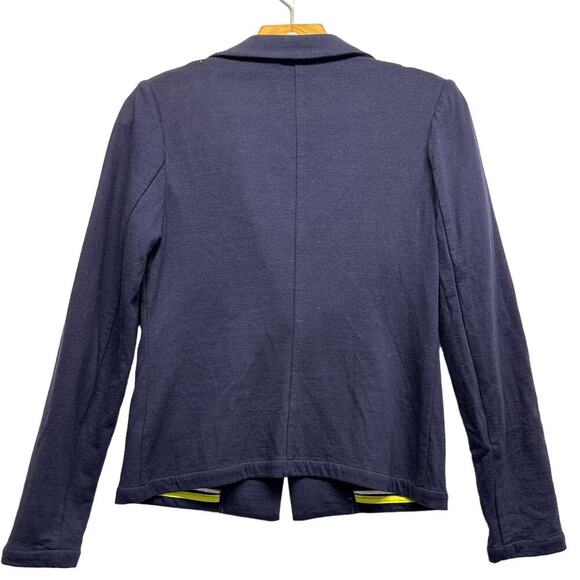 Boden Women Knit Blazer size 6 US navy blue Cotton Blend Front Pockets - Picture 2 of 10
